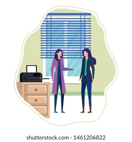 elegant young businesswomen in the workplace