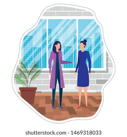 elegant young businesswomen in the workplace