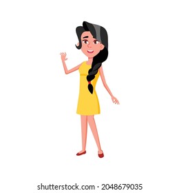elegant young girl in beauty salon cartoon vector. elegant young girl in beauty salon character. isolated flat cartoon illustration
