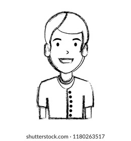 elegant and young man character