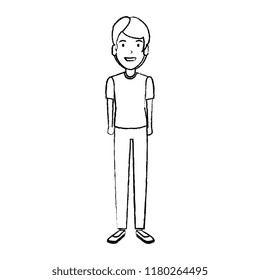 elegant and young man character