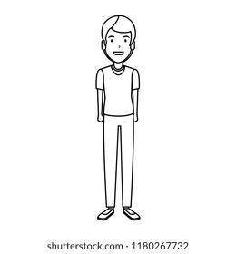 elegant and young man character