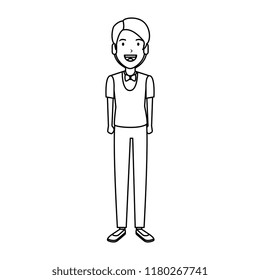 elegant and young man character