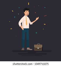 Elegant young man. Vector illustration of a cartoon style.