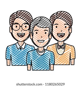 elegant and young men characters