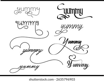Logotipo de caligrafia gostosa elegante - emblema vetor de letras de script para padaria, café e marca de restaurante
