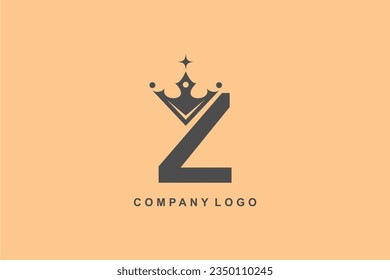 Elegant Z letter logo with crown. Modern royal style. monogram design element. beautiful calligraphy. Emblem for book, company, business, brand, business card, Restaurant, Boutique, Hotel, etc.