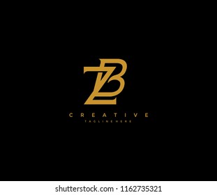 Elegant ZB Letter Linked Monogram Logo Design