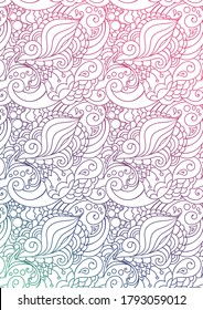 Elegant zentangle inspired coloring book style illustration with tribal boho chic ornaments. Oriental ornamental background.