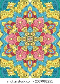 Elegant zentangle inspired illustration with tribal boho chic ornaments. Oriental ornamental background.