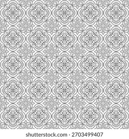 Elegante patrón de mandala de zentangle - intrincado adorno de arte de línea blanca y negra para colorear libros, meditación, yoga, henna, Folk y diseño decorativo étnico