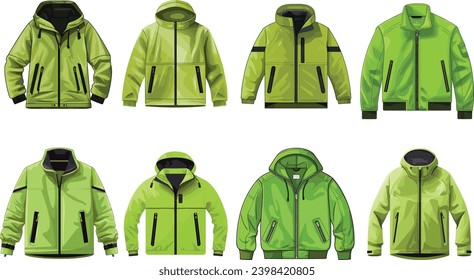 Elegantes Zest: Linke grüne Anzüge, Vektorgrafik: Verleihen Sie Ihren Stil mit unserem eleganten Zest Lime Green Suit Jacket Design Illustration Vector.