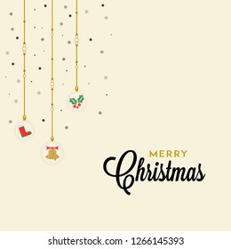 Elegante Christmas Background With Hanging Style Vector can use to your business promotion on christmas and new year