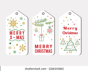 Elegante Christmas Label Pack In White Vector and JPG 