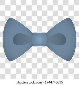 Elegantly blue bow-tie on a transparent background in vector with a soft fold.