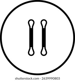 Elegantly designed vector illustration of two ear swabs in a circular frame
