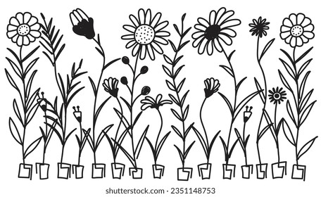 Elegantly handdrawn wildflower vector. Perfect for diverse projects