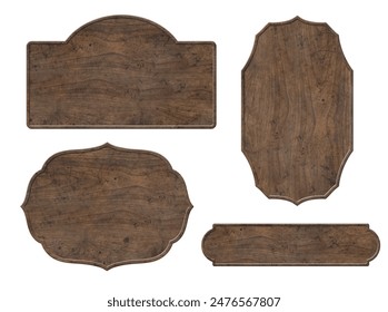 Elegantly shaped wooden sign board