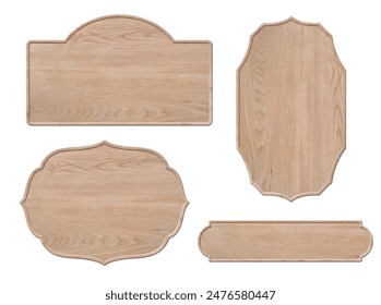 Elegantly shaped wooden sign board oak