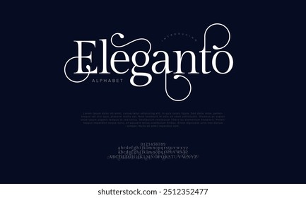 Eleganto tipografia beleza moda elegante minimalista serif italic fontes decorativo casamento vintage retro logos. Logotipo de fonte de luxo mínimo alfabeto. Ilustração vetorial