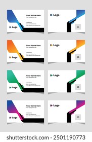 elegent Business Card design with 4 gradient color varient . minimalistic design