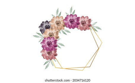 elegent vector floral Beautiful wreath elements and flowers in watercolor style for cards and wedding invitations.