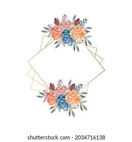 elegent vector floral Beautiful wreath elements and flowers in watercolor style for cards and wedding invitations.