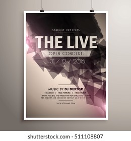 elegrant live concert music flyer brochure template