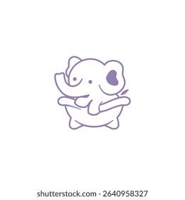 elehant bathup illutration logo symbol mascot