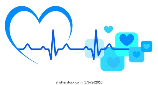 Elektrocardiogram with heart in vector quality.