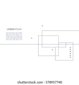 Element with abstract figure. Connected lines and dots. Vector Illustration.