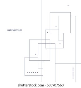 Element with abstract figure. Connected lines and dots. Vector Illustration.