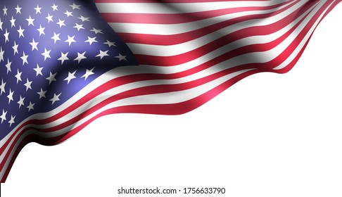 The element american flag isolated background 