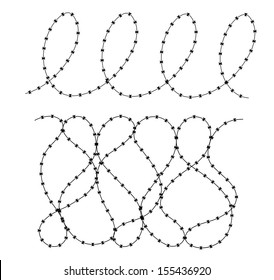 element of barbed wire on a white background