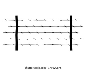 element of barbed wire on a white background