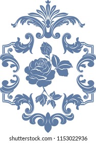 Element in Baroque style to create an ornament. The pattern in the Baroque style. The basis for the vector pattern. Vector Baroque pattern.