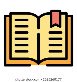 Element bookmark icon. Outline element bookmark vector icon color flat isolated