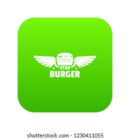 Element burger icon green vector isolated on white background