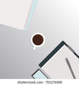 Element business cartoon vector. Flat lay. Top view vector business. business vector background. free space for text.