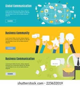 Element of business communication concept icon in flat design 