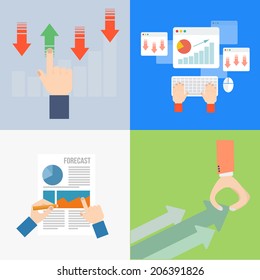 Element of business process concept icon in flat design 