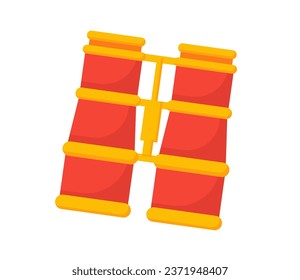 Elemento para el concepto binocular de camping. Senderismo y estilo de vida activo. Elemento para buscar y mirar hacia adelante. Plantilla y diseño. Dibujo vectorial plano de dibujos animados aislado en fondo blanco