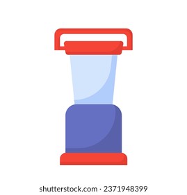 Element für das Camping Containerkonzept. Wandern und aktiver Lebensstil. Kunststoffverpackung für Lebensmittel. Grafisches Element für Website. Cartoon-FlachVektorgrafik einzeln auf weißem Hintergrund