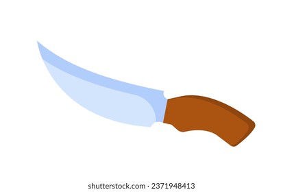 Element für das Camping-Messerkonzept. Wandern und aktiver Lebensstil. Artikel zur Zubereitung von Speisen im Freien. Grafisches Element für Website. Cartoon-FlachVektorgrafik einzeln auf weißem Hintergrund