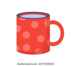 Element for camping tea concept. Hiking and active lifestyle. Red cup with hot drink or water, coffee. Graphic element for website. Cartoon flat vector illustration isolated on white background