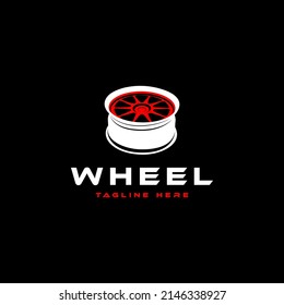 Element of the car service. Wheel isolated on white background. Symbol for car service design logos and emblems. Vector illustration