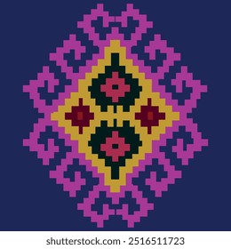 Element of the carpet or rug in Turkish style- beautiful handmade textile product, element of the traditional home element in countries of Central Asian region. Uzbekistan culture. Turkish people.