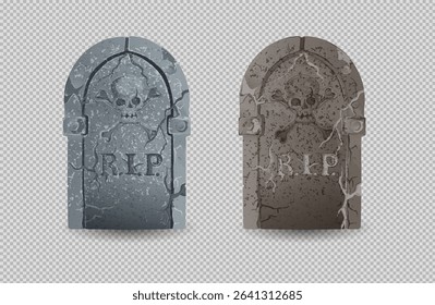 an element of a cemetery tombstone, a grave marker of the deceased. the concept of horror and ghosts.