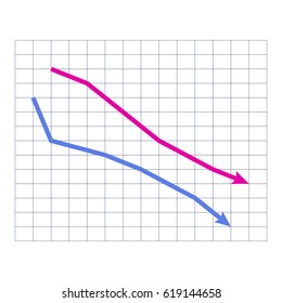 Element chart icon. Statistic infograph crisis economy, vector illustration