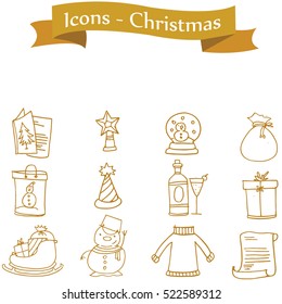 Element Christmas of icons vector